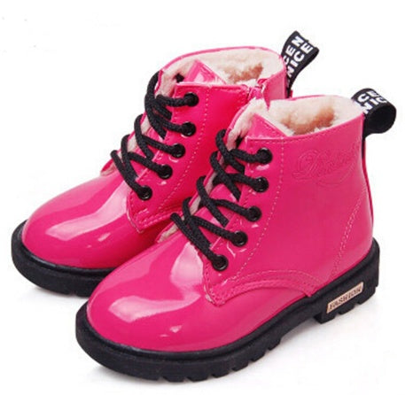 Winter Children Shoes PU Leather Waterproof Martin Boots Kids Snow Boots - Lilo Bloom