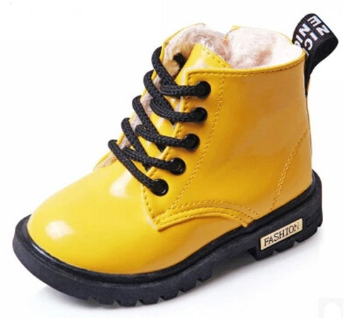 Winter Children Shoes PU Leather Waterproof Martin Boots Kids Snow Boots - Lilo Bloom