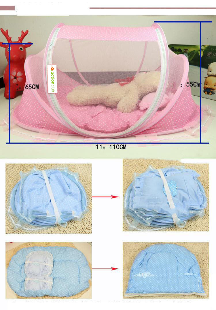 Foldable  Baby Bed Net With Pillow Net 2 pieces Set - Lilo Bloom