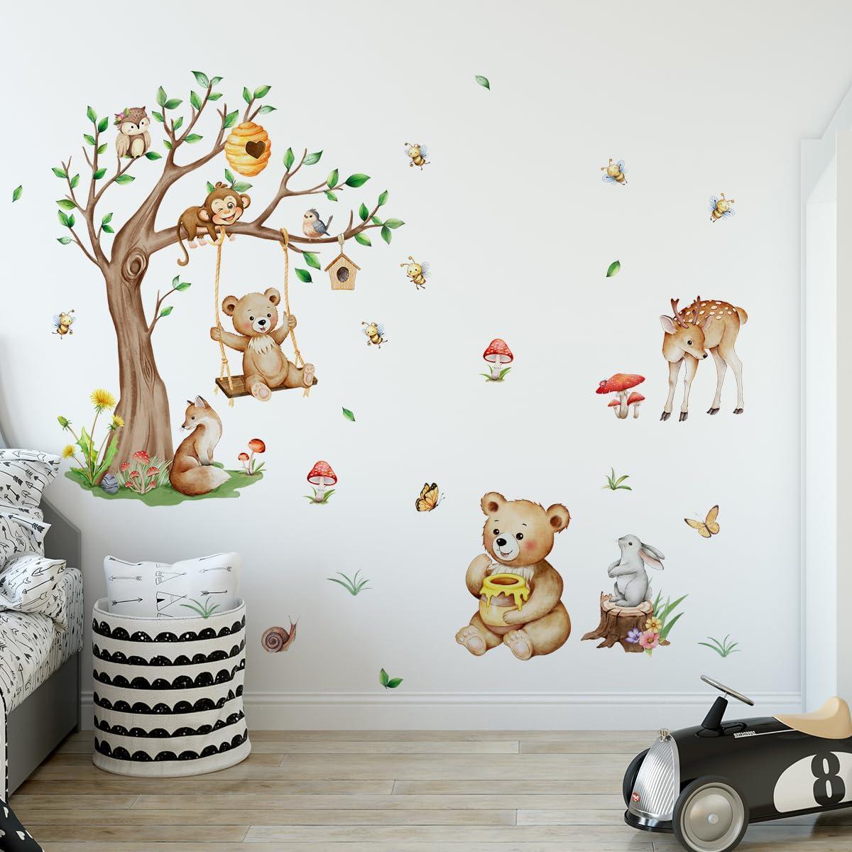 Wall Stickers Decals Animal Jungle Forest Train Kids Room Nursery Decor Peel & Stick - Lilo Bloom
