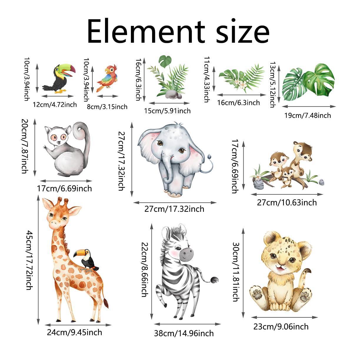 Wall Stickers Decals Animal Jungle Forest Train Kids Room Nursery Decor Peel & Stick - Lilo Bloom