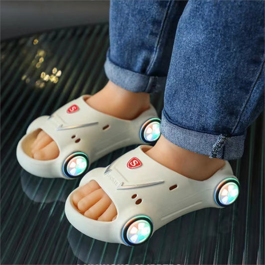 Kids Glowing Slippers Cartoon Car Sandals Children Sandals Anti Slip Boys Girls Luminous Slippers Summer Beach Shoes - Lilo Bloom