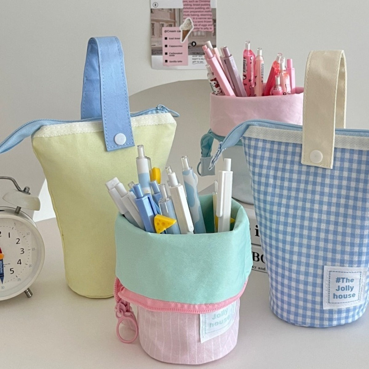 Foldable Standing Pencil Pen Case With Compartments Large Capacity Pencil Pouch Bag School Aesthetic Supplies For Girls Boys Adults - Lilo Bloom