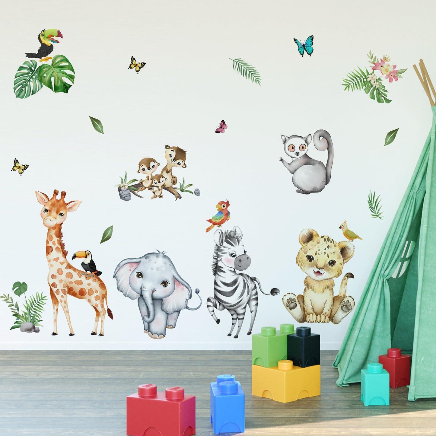 Wall Stickers Decals Animal Jungle Forest Train Kids Room Nursery Decor Peel & Stick - Lilo Bloom