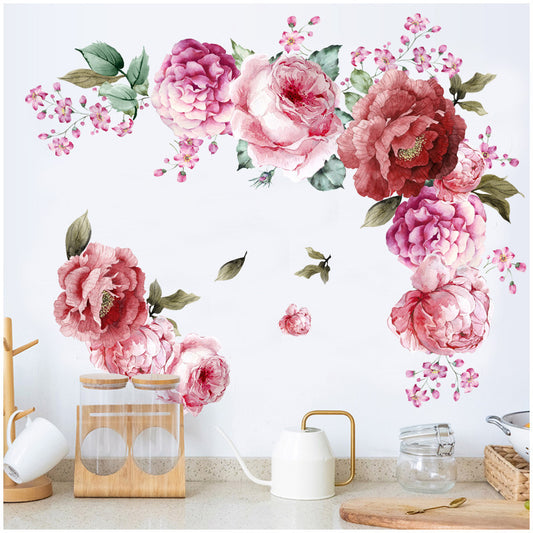 Home Wall Living Room Decoration Watercolor Peonies Flower Decoration Stickers - Lilo Bloom