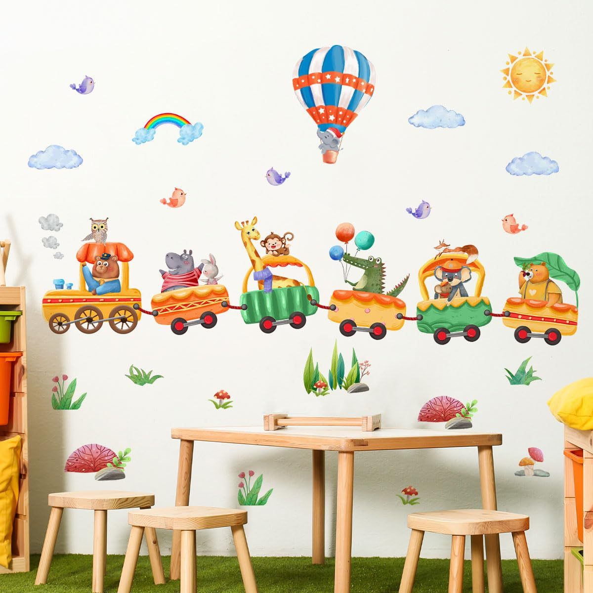 Wall Stickers Decals Animal Jungle Forest Train Kids Room Nursery Decor Peel & Stick - Lilo Bloom