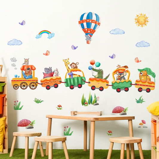Wall Stickers Decals Animal Jungle Forest Train Kids Room Nursery Decor Peel & Stick - Lilo Bloom
