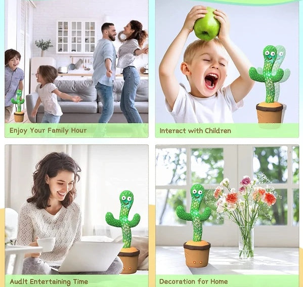 Dancing Cactus Plush Toy Doll Electronic Recording Shake With Song - Lilo Bloom
